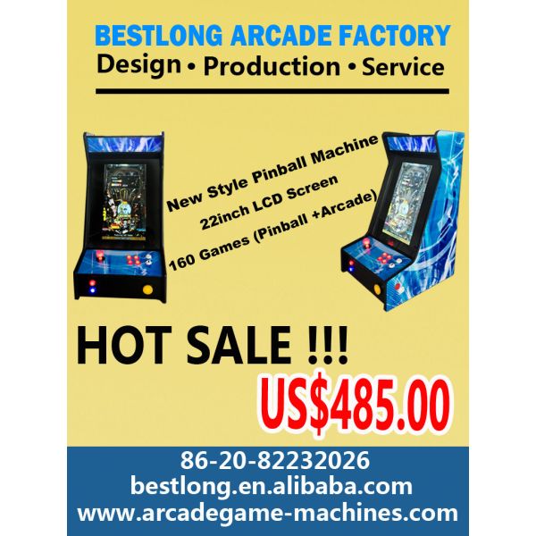 22 Inch LCD Mini Pinball Machine with 160games (Pinball +arcade )