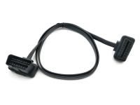 OBD2 OBDII 16-Pin J1962 Right Angle Male to Female Extension Flat Cable