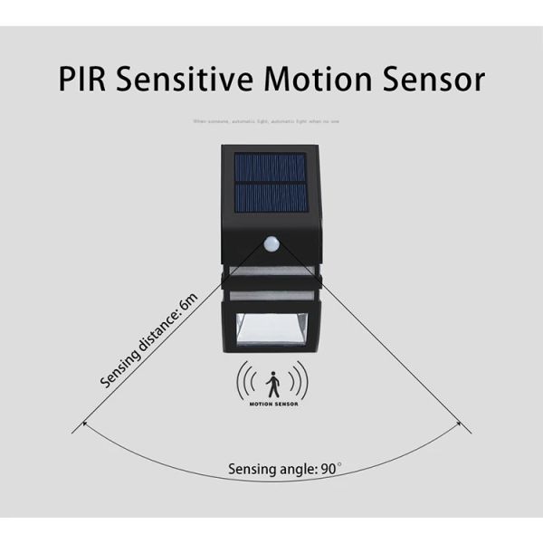 LED Solar Motion Sensor Wall Light for Family 4v 0.33w Wall Mount 6000K Color Temperature