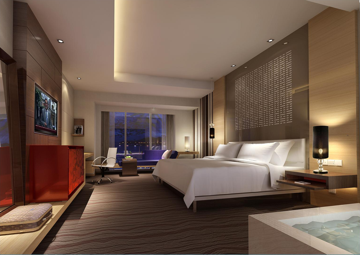 Elegant Modern Star Hotel Bedroom Furniture Sets For Apartment / Guest Room