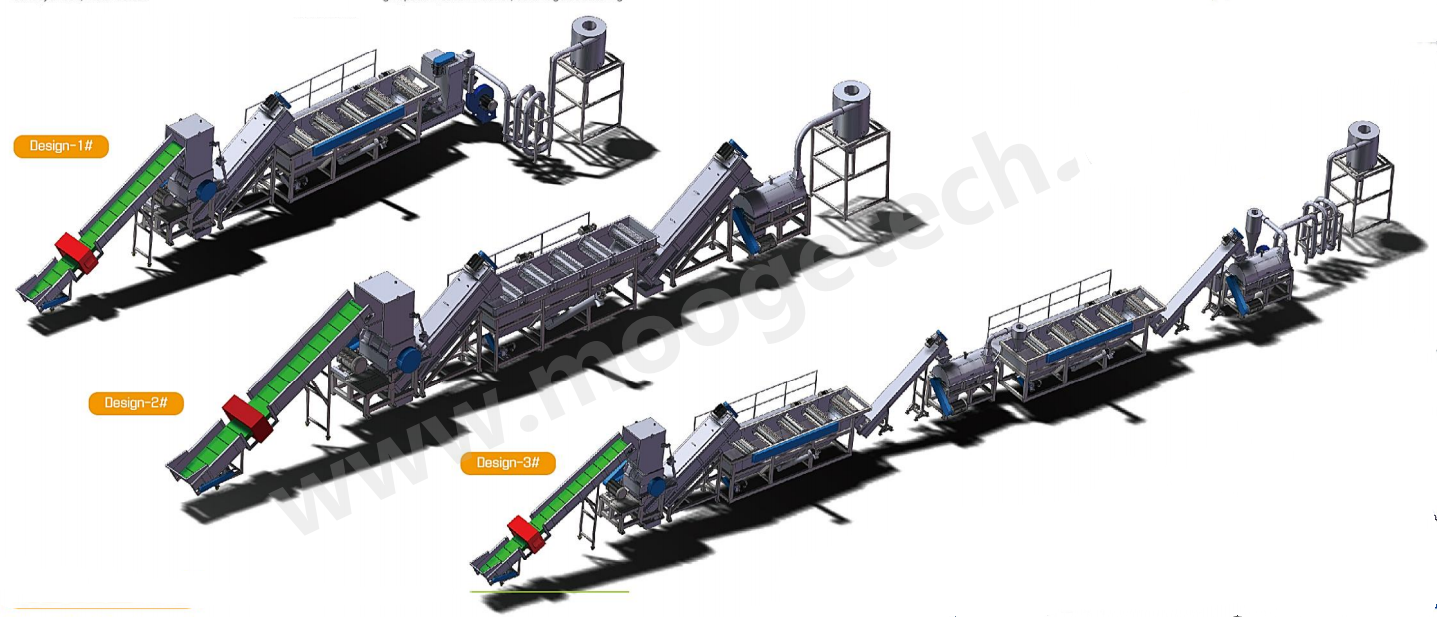 LDPE HDPE Plastic Washing Recycling Machine 2000kg/H PET Bottle Washing Line
