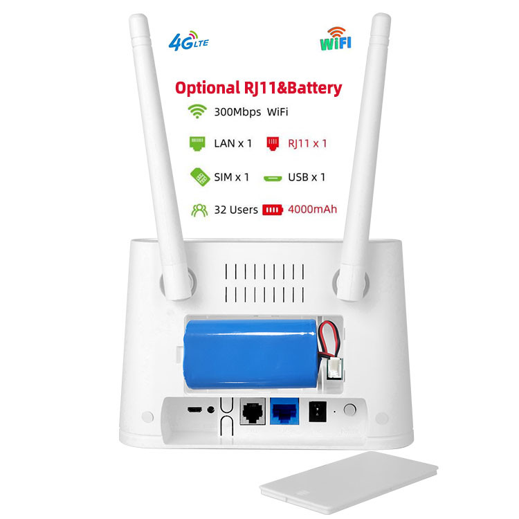 RJ11 голос Volte удваивает Sim беспроводной CPE открыл маршрутизатор 4G LTE Wifi с батареей