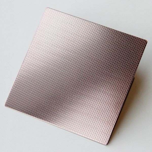 SS304 316 BA Finish PVD Rose Gold Colored Embossed Textured Stainless Steel Sheet Metal