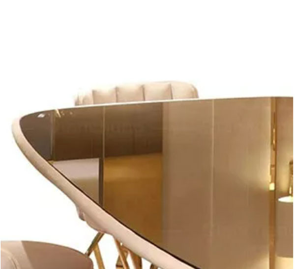 La cena de lujo del apartamento de los muebles del sitio fija el vidrio de acero inoxidable de oro