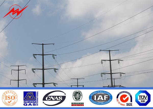 Water Proof Welded Galvanized Steel Pole For Electrical Distribution Line