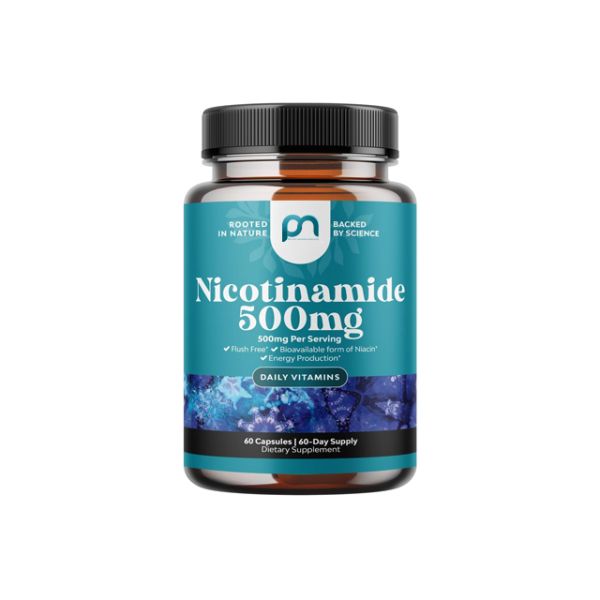 Health Glow Nicotinamide 500mg Capsules | Energy-Boosting Vitamin B3 | 60 Servings