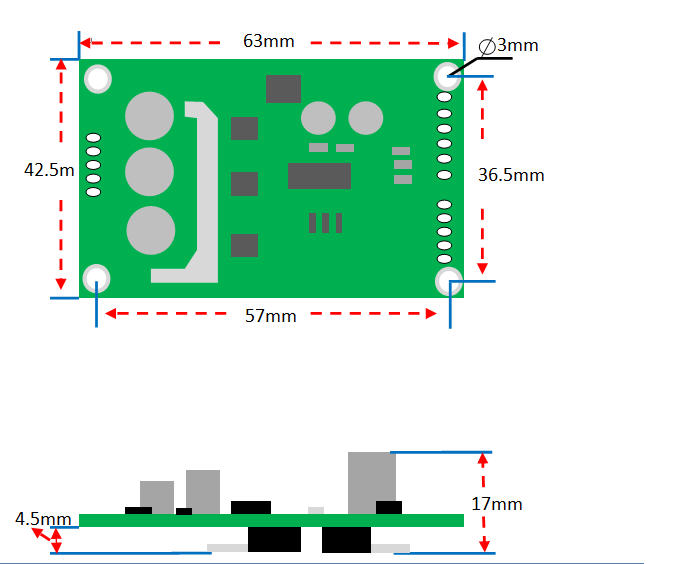 Доска водителя 15A JYQD-V7.3E2 3 трехфазная BLDC 12-36V на 42mm 57mm