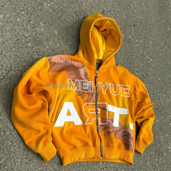 Camiseta con sudadera de desafío con cierre de cerradura con chaqueta de lavado con ácido hombre vintage con doble capa de ropa callejera con sudadera