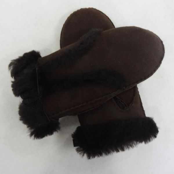 Hot sale winter classical sheepskin double face shearling mitten gloves