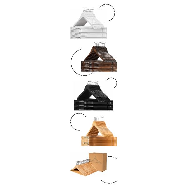 Вешалка ретро деревянного цвета вешалок 4 костюма опционная твердая деревянная