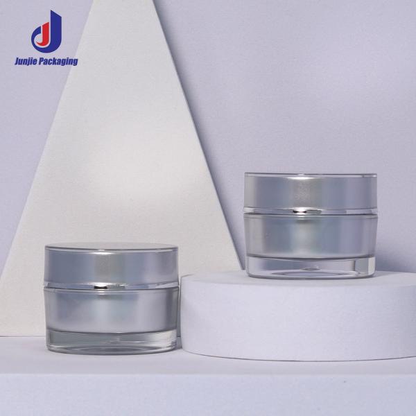 Acceptable Customer's Logo Luxury 10g Round PS Silver Empty Clear Plastic Packaging Cosmetic Cream Jar for Lip Balm