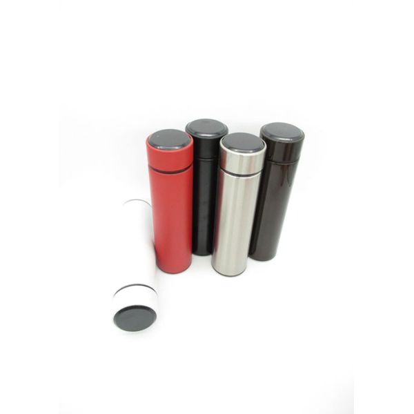 Portable Vacuum Flask Water Bottle Powder Coated Skinny Soft Touch Surface