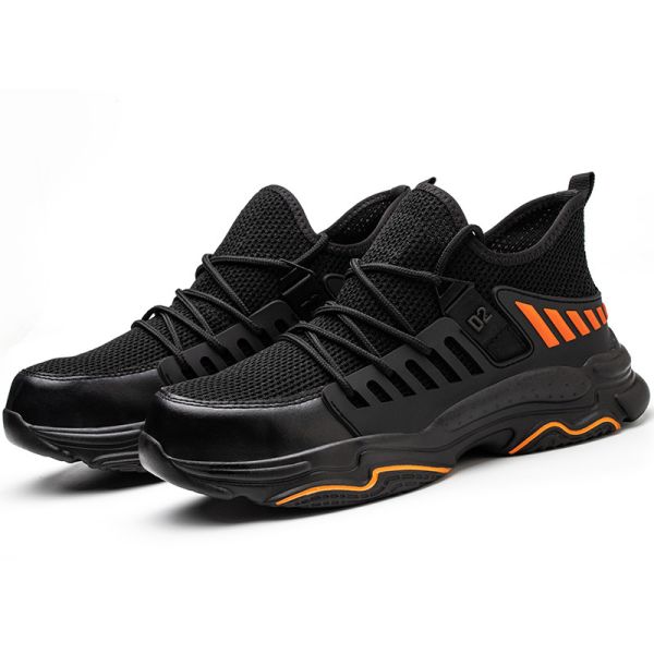 SHENGJIE OEM Steel Toe Work Shoes Microfiber Leather Upper EVA Outsole Anti-Puncture Anti-Slip Safety Shoes