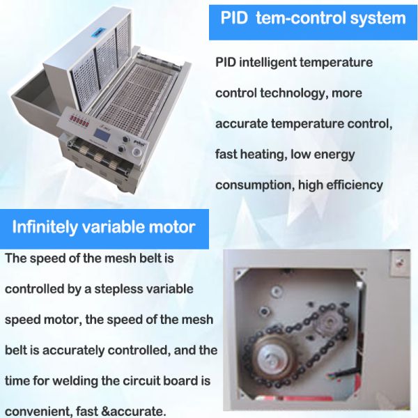 High Speed PID Control System Hot Air Reflow Oven With 6 Heating Zone