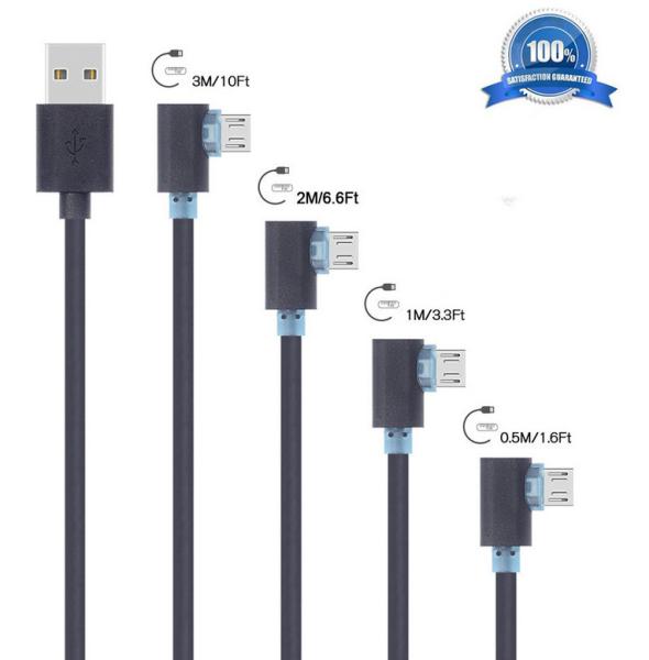 USB 2.0 Micro B USB Cable A Male to Right 90 degree Angle Customized
