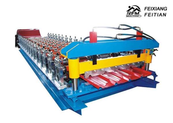 Cold Rolled Steel Color Steel Roll Forming Machine PLC Control For Roofing