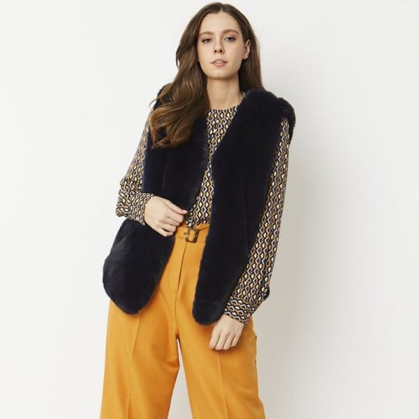 Sensual Faux Rabbit Fur Waistcoat