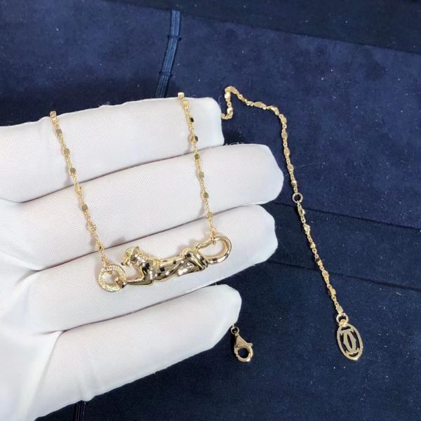 Car Tie 18k Gold  PanthèRe De Car Tier Necklace Rose Gold Tsavorite Garnets VVS Diamonds