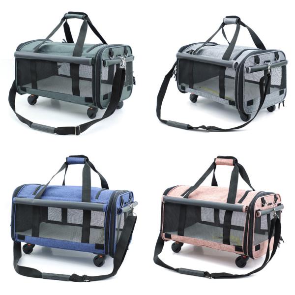 Oxford Fabric Outdoor Soft Pet Trolley Bag OEM ODM For Cats Dogs