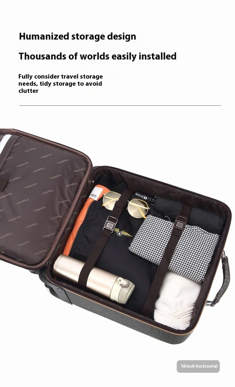 2025 New Retro Multifunctional Trolley Luggage Case High Quality Durable Business Suitcase Unisex High Quality Faux Simple