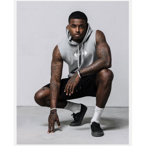 Wholesale Apparel Men Logo Printing Polyester Sleeveless Hoodies