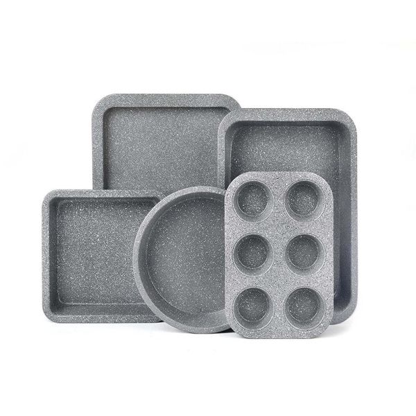 5pcs Marble Coating Premium Non-Stick Round Baking Pan cake mould nonstick cake pan cake mold