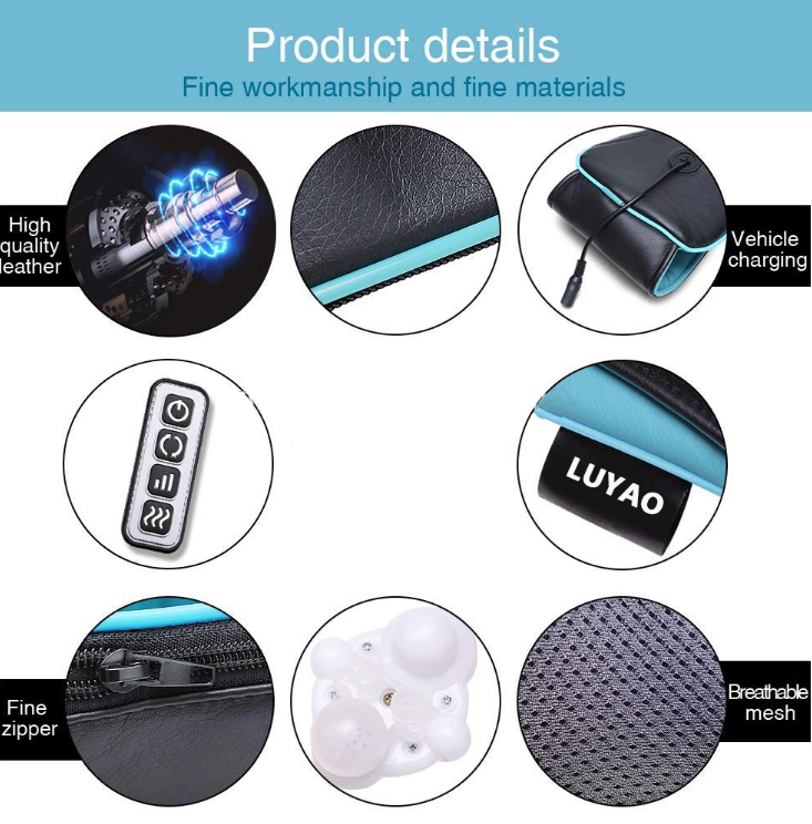 Multicolor 4D Roller Shiatsu Neck Shoulder Massager ABS And PU Material