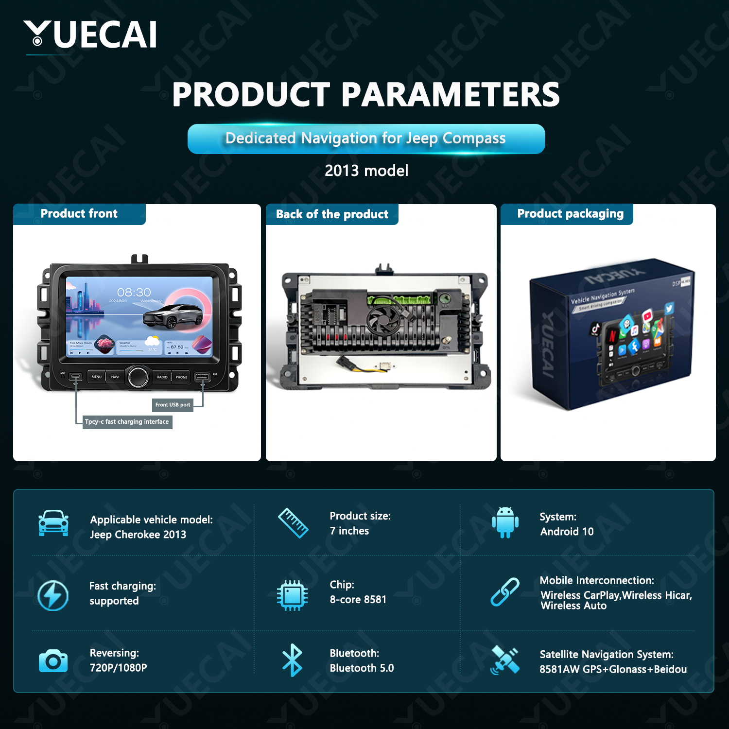  Car Navigation DVD Player Android Auto Stereo Radio for Jeep Compass 2013