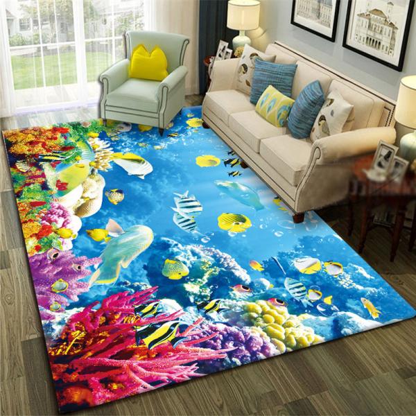 3D Printing Crystal Velvet Floor Carpet Rug Dining Room Floor Mat