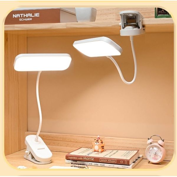 Modern Touch Table Lamps with Flexible Clip Dimming Desk Lamp-Battery Powered for Reading & Study Decorative Clamps