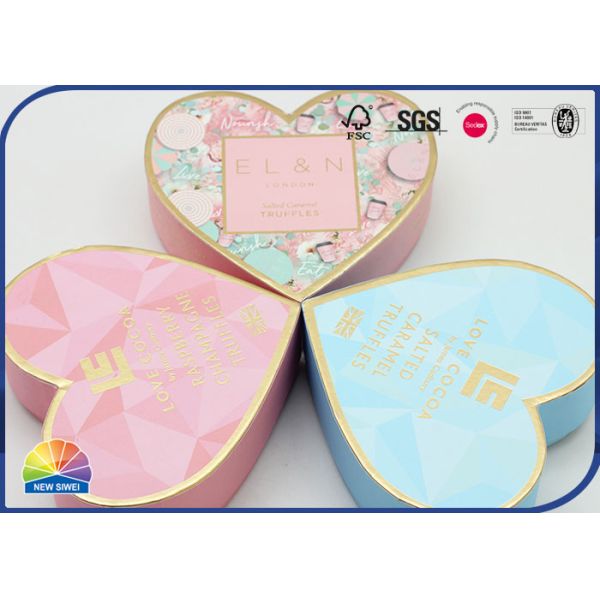 Chocolate hecho a mano de papel en forma de corazón 1200gsm CCNB del día de tarjetas del día de San Valentín de caja de regalo