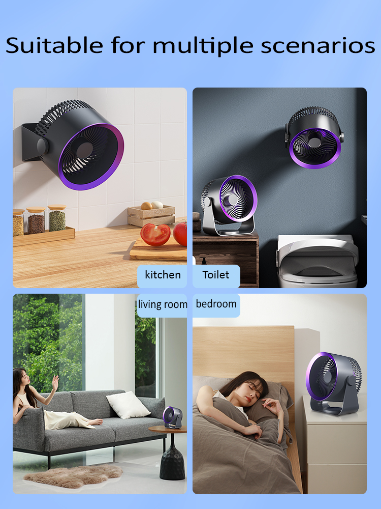 Strong Wind Desktop Fan 3 Speeds USB/Rechargeable Battery Operated Portable Quiet Mini Fan for Household Outdoor Use Color Box