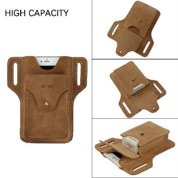 Ретро кожаный OEM сумки пояса людей с передним карманом накладки