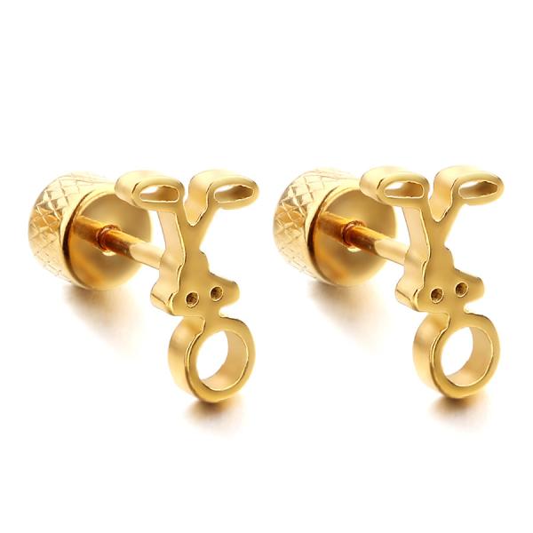 Fashion gold plate stud earrings rabbit shaped earring for women