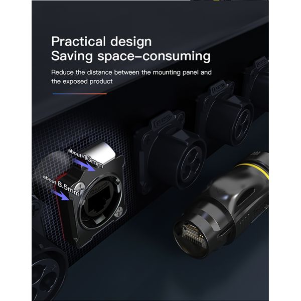 Cnlinko IP68 RJ45 Ethernet LAN Connector Plug Socket CAT6 STP Shield Outdoor Waterproof RJ45 Connector