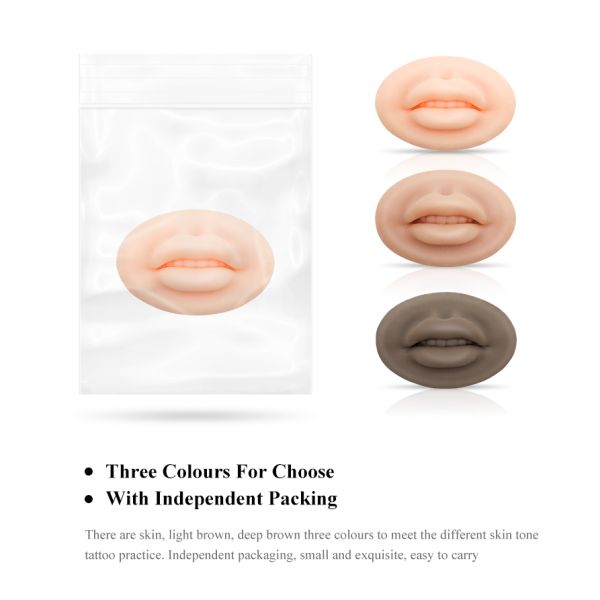 симуляция нежности кожи 7.8cm*5.1cm практики татуировки макияжа губы силикона 3D постоянная