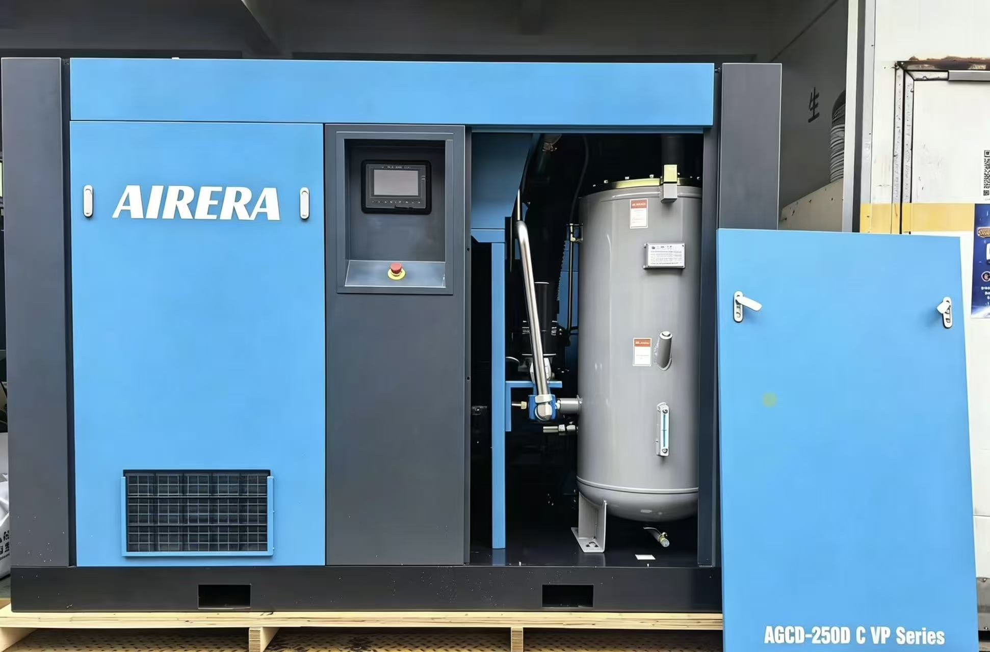 250KW VSD 0.8~1.3MPa oil inject screw compressor