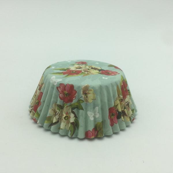 Light Blue Paper Cupcake Holders Mold , Patterned Cupcake Liners Muffin Pastry Cup