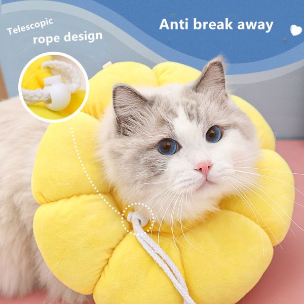 Amarillo de los cuellos del entrenamiento de Cat Elizabeth Ring Warm Anti Licking Pet