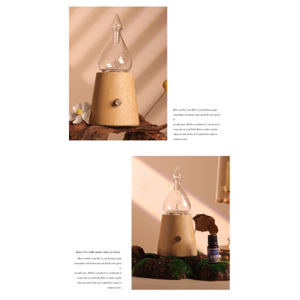 OEM Logo Vintage Real Wooden Aroma Diffuser Ultra Quiet Home Hotel Use Eco Friendly