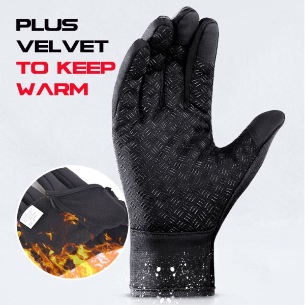 Unisex Touchscreen Winter Cycling Gloves Warm Full Finger Gloves for Bike Skiing Riding