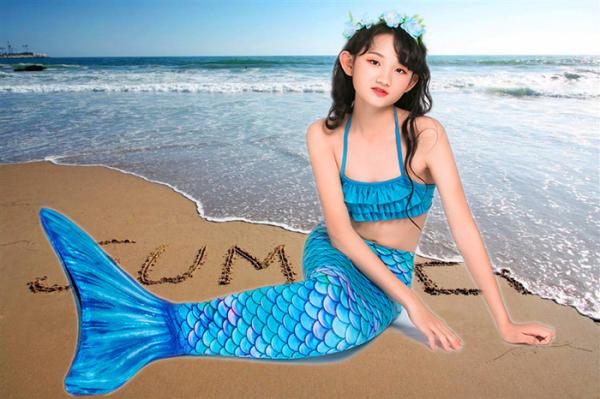 Bright Fabric Little Kid Mermaid Tails Mermaid Tails With Protectors / Monofin
