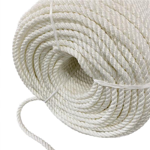 Corda torcida de nylon da poliamida de 3 costas com cor branca