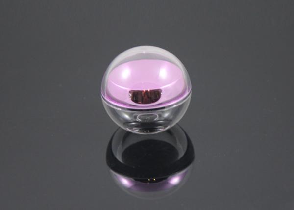 Spherical Silver Border Cream Empty Cosmetic Bottles With Purple Color