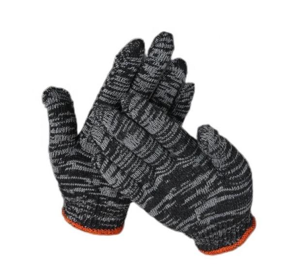 Customized 20-60g Washable Hard-Wearing Deep White Cotton Hand Safety Knitted Work Gloves