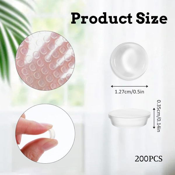 Self-Adhesive Clear Silicone Cabinet Bumpers Soft Close Pads for Door Drawers Home Appliance Rubber Cutting Board