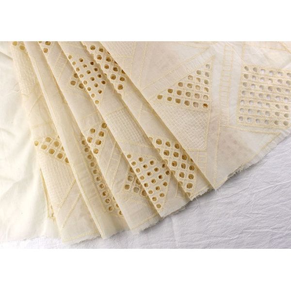 На всем вышитая ткань шнурка хлопка отверстии для платьев свадьбы с выдолбленным кругом
