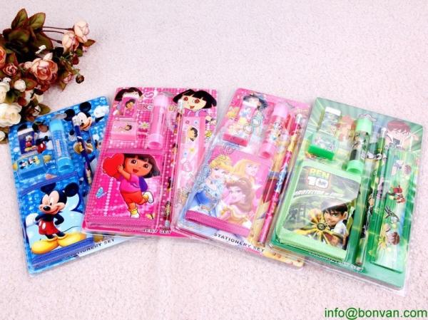 Promotional plastic back to school stationery kit,personalized stationery set