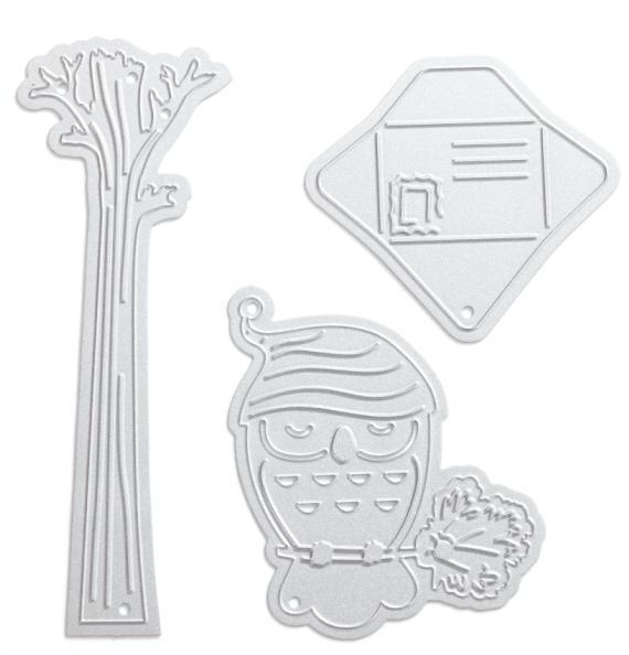 DIY Owl Die Trees Scrapbook Die house template 3930