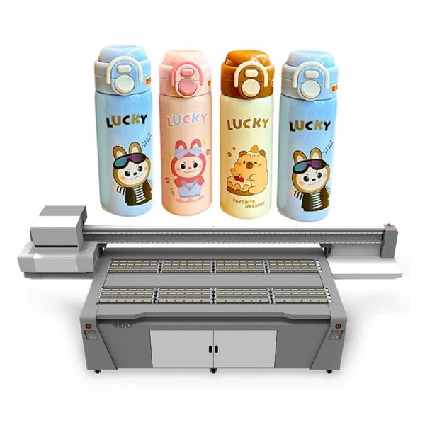 High Speed Cylindrical UV Printer Round Bottle Printing Machine / Thermos Mug Cup / Conical Cup Printer